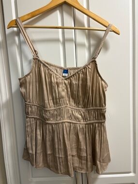 Old Navy Beige Pleated Spaghetti Strap Camisole